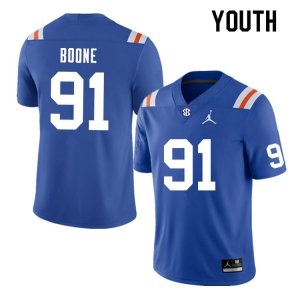 Youth Florida Gators #91 Justus Boone NCAA Nike Blue Throwback Authentic Stitched College Football Jersey YPT2562AV